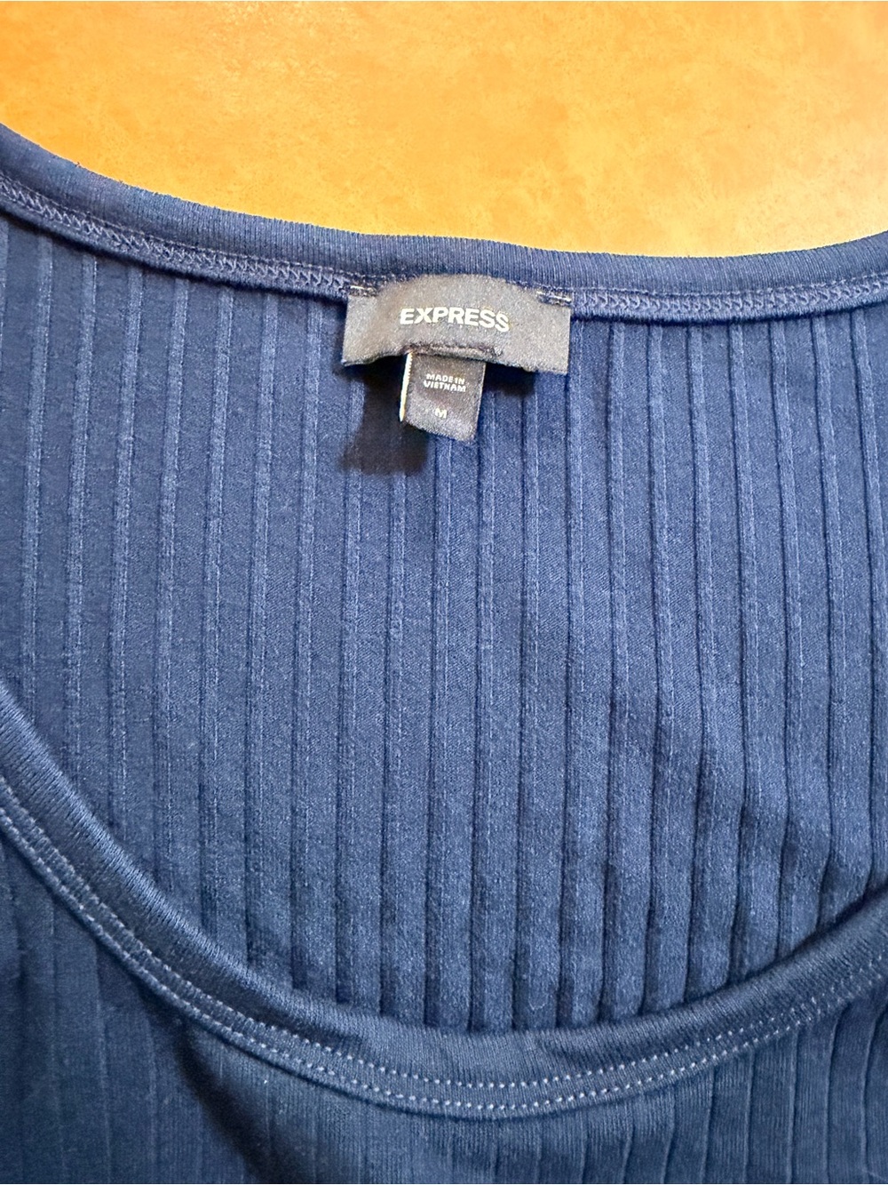 Express Men's Navy Ribbed Tank Top - Picture 2 of 2